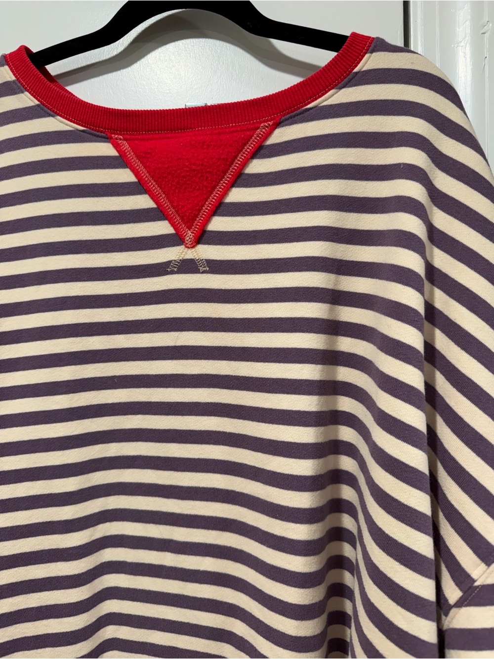 NATURAL LIFE Red-Trim Purple & White Striped Top L/XL - Picture 4 of 7